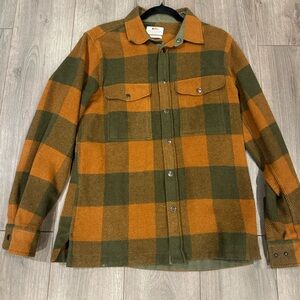 Fjallraven Orange and Green Plaid Shirt